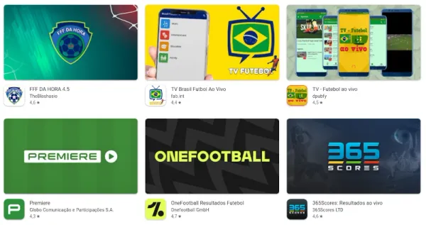 Aplicativos Assistir Futebol ao Vivo no Android - Copa do Brasil